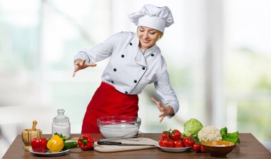 Genç kadın Şef portresi  