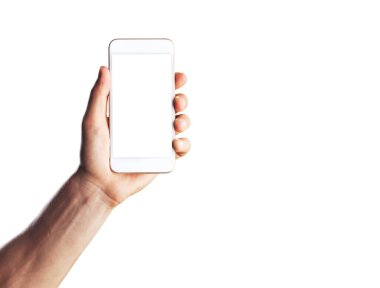 Boş ekranlı akıllı telefonu tut