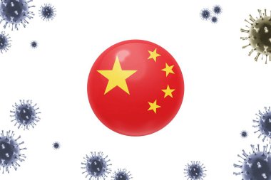 Corona virüsüne yakın çekim, covid 19 ve Çin imzası.