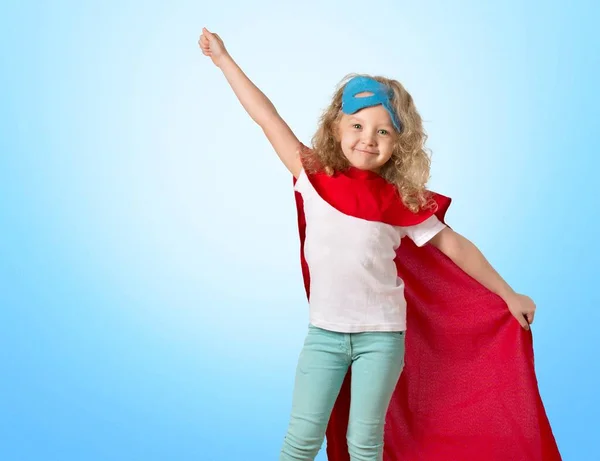 Маленькая Девочка Костюме Супергероя — стоковое фото