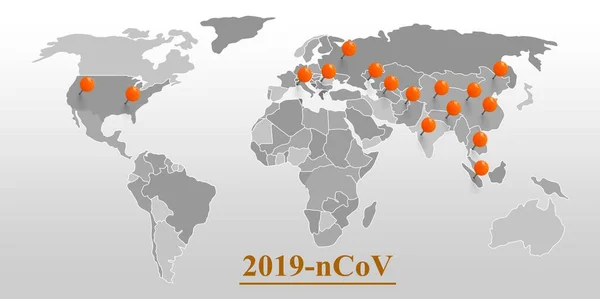 world map of infected countries with covid 2019, corona virus