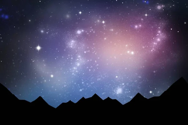 Estrelas Coloridas Céu Noturno — Fotografia de Stock