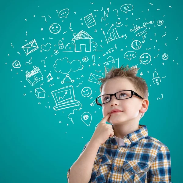 Lindo Niño Gafas Graduadas — Foto de Stock