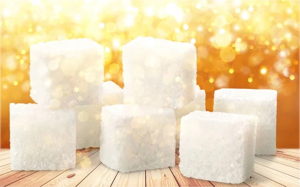 Weiße Zuckerwürfel Auf Hintergrund — Stockfoto