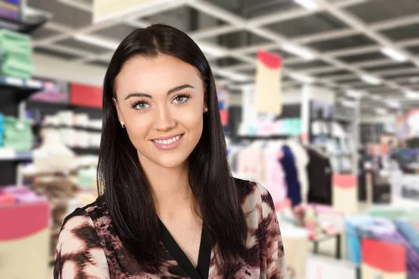 Beautiful Young Woman Shopping Mall — Stock Photo, Image