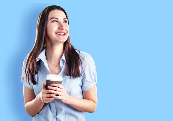 Jovem Com Uma Xícara Café — Fotografia de Stock