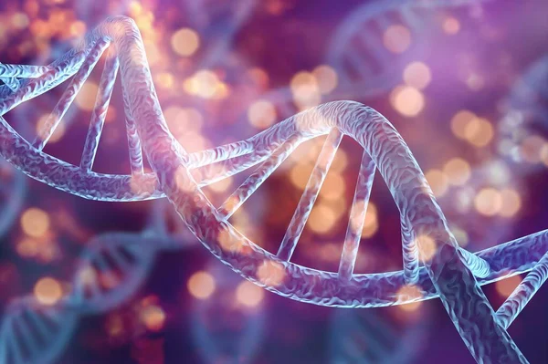 Biokemi Vetenskap Koncept Med Dna Molekyl Struktur — Stockfoto