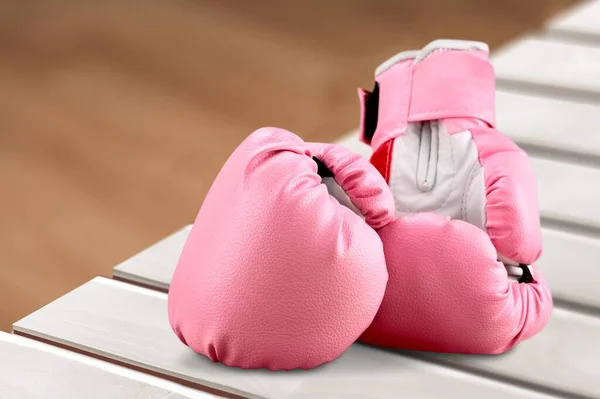 Luvas Boxe Rosa Fundo — Fotografia de Stock