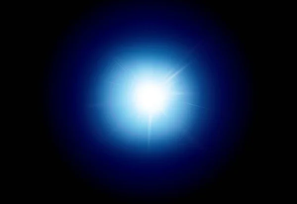 Иллюстрация Теплого Светящегося Света Солнца Нимбом Темном Фиолетовом Фоне — стоковое фото