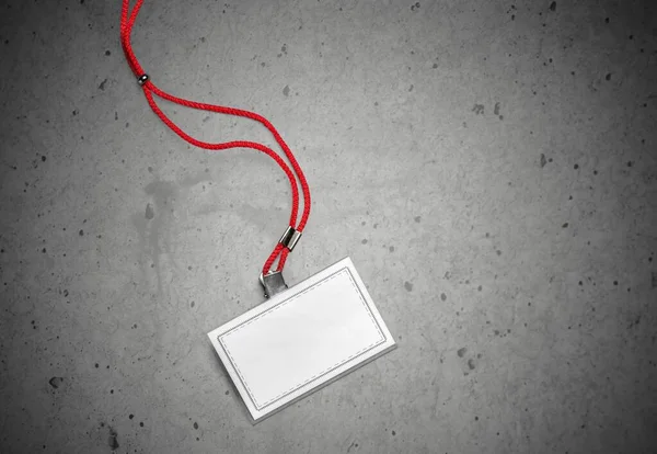 白い空のバッジモックアップIdカード — ストック写真