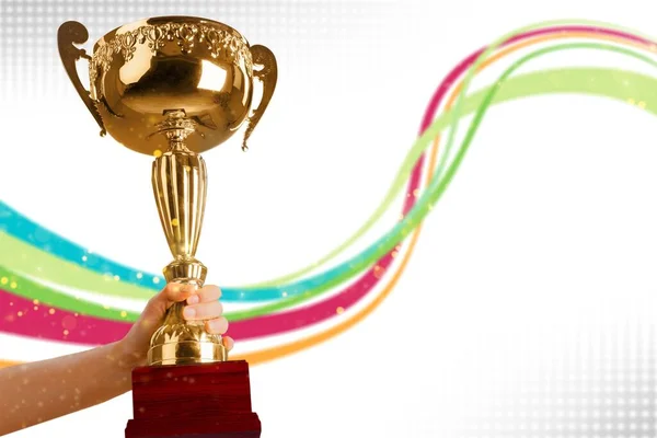 Golden Trophy Cup White Background — Stock Photo, Image