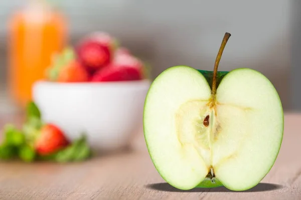 Gros Plan Sur Pomme Verte Fraîche — Photo