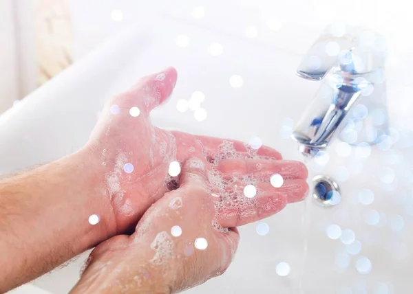 Concept Hygiène Laver Les Mains Avec Savon — Photo