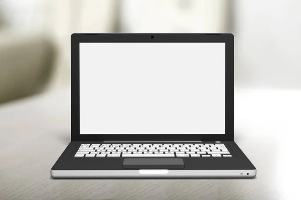 Laptop Mit Leerem Bildschirm Isoliert Auf Dem Hintergrund — Stockfoto