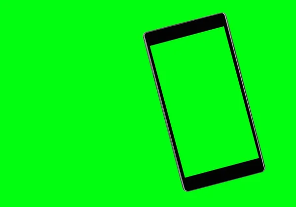 Yeşil Arkaplan Üzerindeki Boş Tablet — Stok fotoğraf