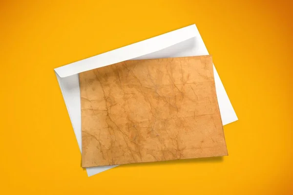 Blank Paper Sheets Yellow Background — Stock Photo, Image