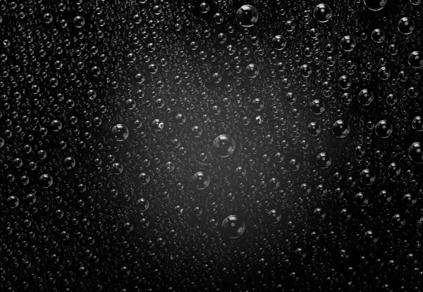 Drops Water Black Background — Stock Photo, Image