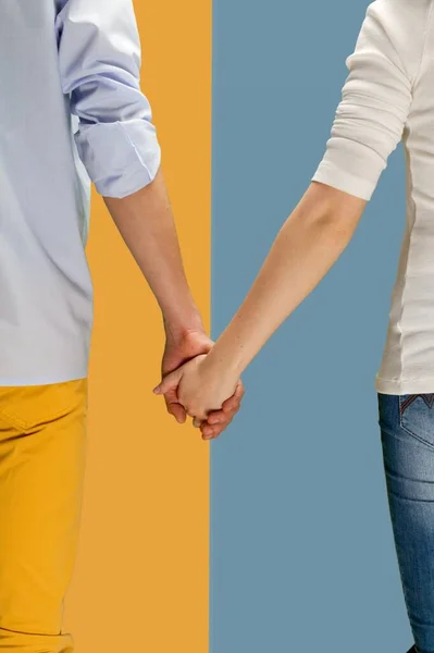 Cropped Shot Man Woman Holding Hands — Stock Photo, Image
