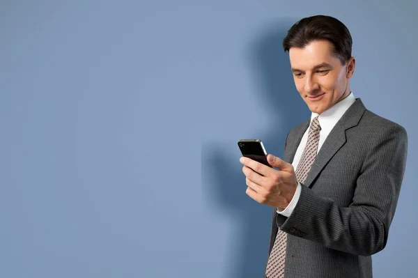 Handsome Businessman Mobile Phone — Stock Photo, Image