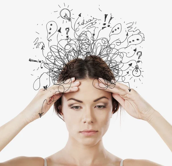 Young Stressed Woman Light Background — Stock Photo, Image