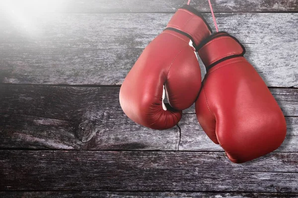 Guantes Boxeo Rojos Fondo —  Fotos de Stock