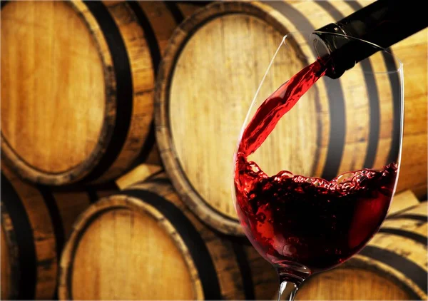 вино, пляшка, келих, бочки