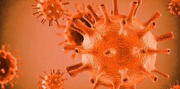 Primer Plano Las Células Víricas Bacterias Fondo — Foto de Stock
