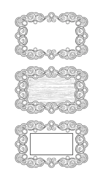Decorative vector frames in graphic style, set — Stock Vector