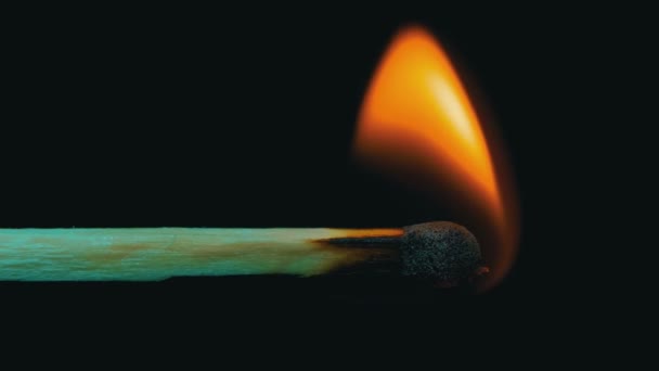 Hořící zápas a plamen — Stock video