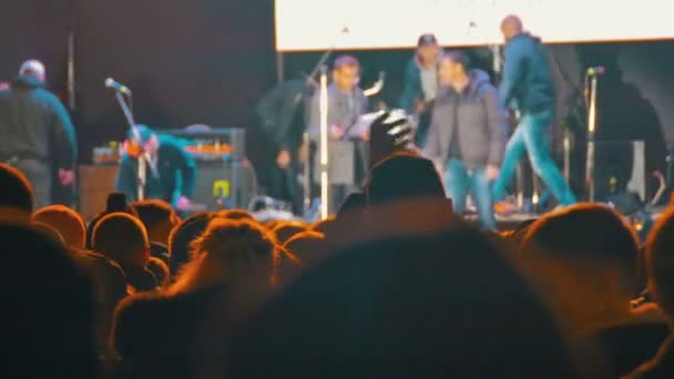 Concert menigte op muziekfestival — Stockvideo