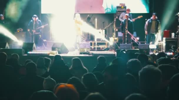 Multidão em concerto de rock — Vídeo de Stock