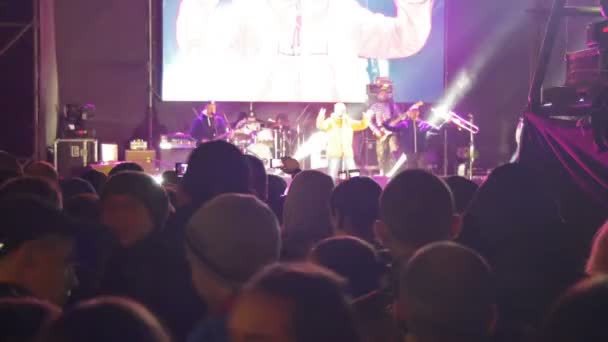 Натовп на рок концерті — стокове відео