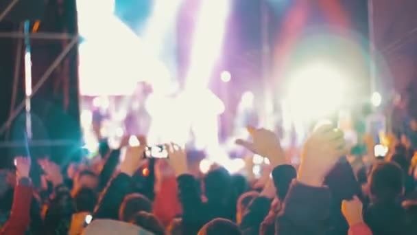 Publiken på rockkonsert — Stockvideo
