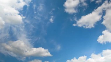 Mavi gökyüzünde hareket eden bulutlar