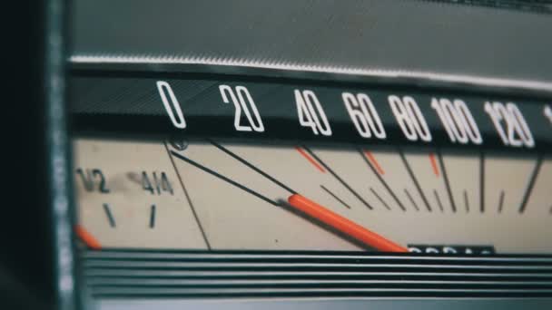 Retro car speedometer. — Stock Video