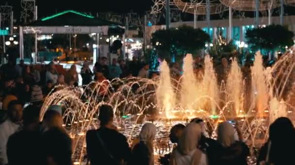 Fuente en la Plaza del Soho en la noche, Egipto — Vídeo de stock