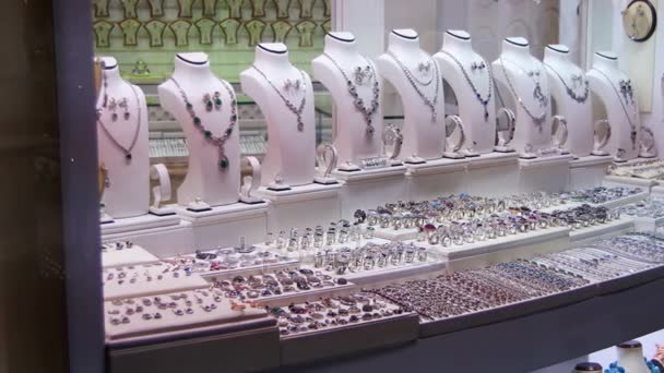 Vitrine magasin bijoux ornements . — Video