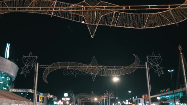 Plaza del Soho en la noche en Sharm El Sheikh, Egipto — Vídeo de stock