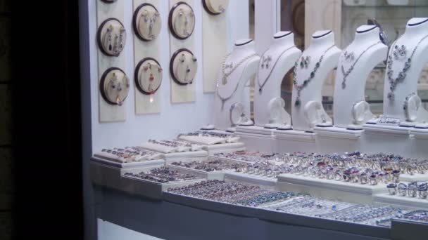 Vitrine magasin bijoux ornements . — Video