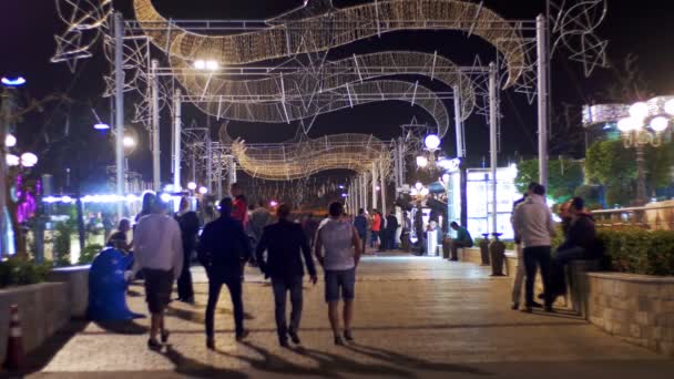 晚上在埃及沙姆沙伊赫的 Soho 广场 — 图库视频影像