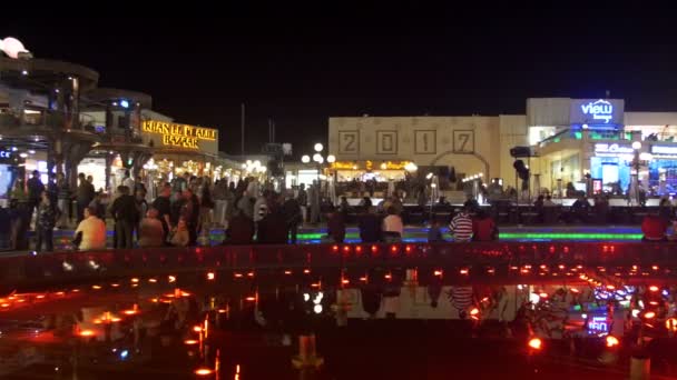 Soho Square in de nacht in Sharm El Sheikh, Egypte — Stockvideo