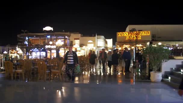 Praça do Soho à noite em Sharm El Sheikh, Egito — Vídeo de Stock