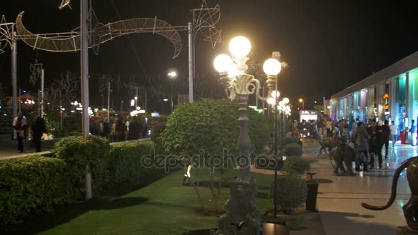 Praça do Soho à noite em Sharm El Sheikh, Egito — Vídeo de Stock