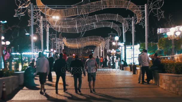 Soho Square w nocy w Szarm El-Szejk, Egipt — Wideo stockowe