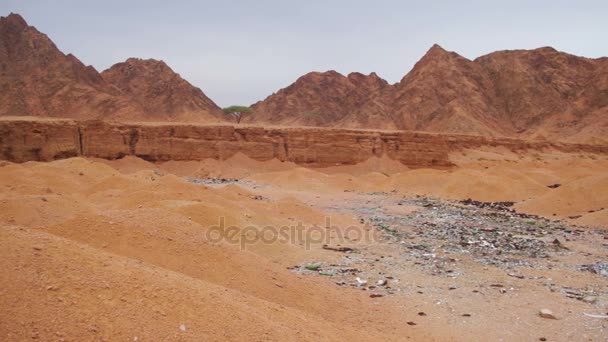 Basura en el desierto de Egipto — Vídeos de Stock