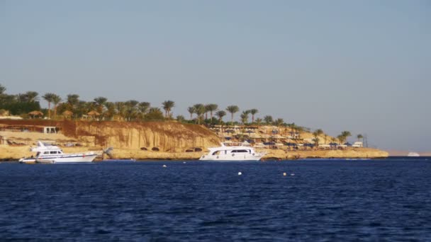 Cruise Boat at Anchor in the Red Sea. — Stock Video