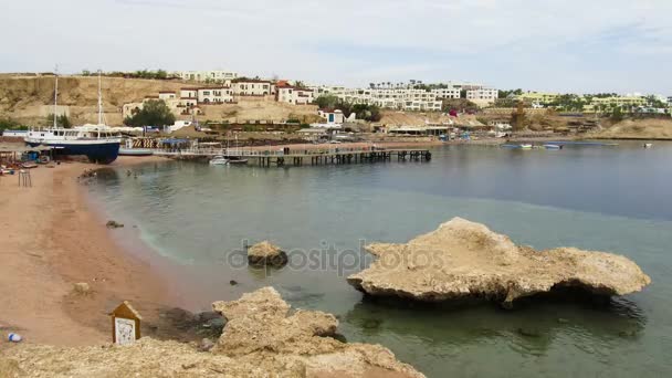 Playa en Egipto. Resort en Costa del Mar Rojo. Tiempo de caducidad — Vídeos de Stock