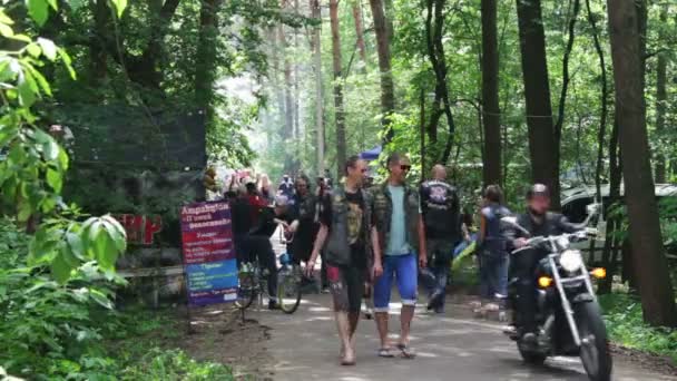 Motor Bike Festival in the Forest — Stock Video