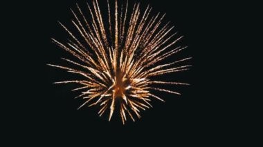 Gökyüzünde havai fişek kutlama. Ağır çekim