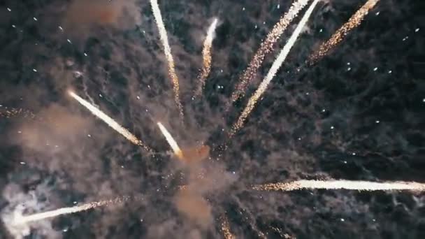 Fireworks firandet i himlen. Slow Motion — Stockvideo